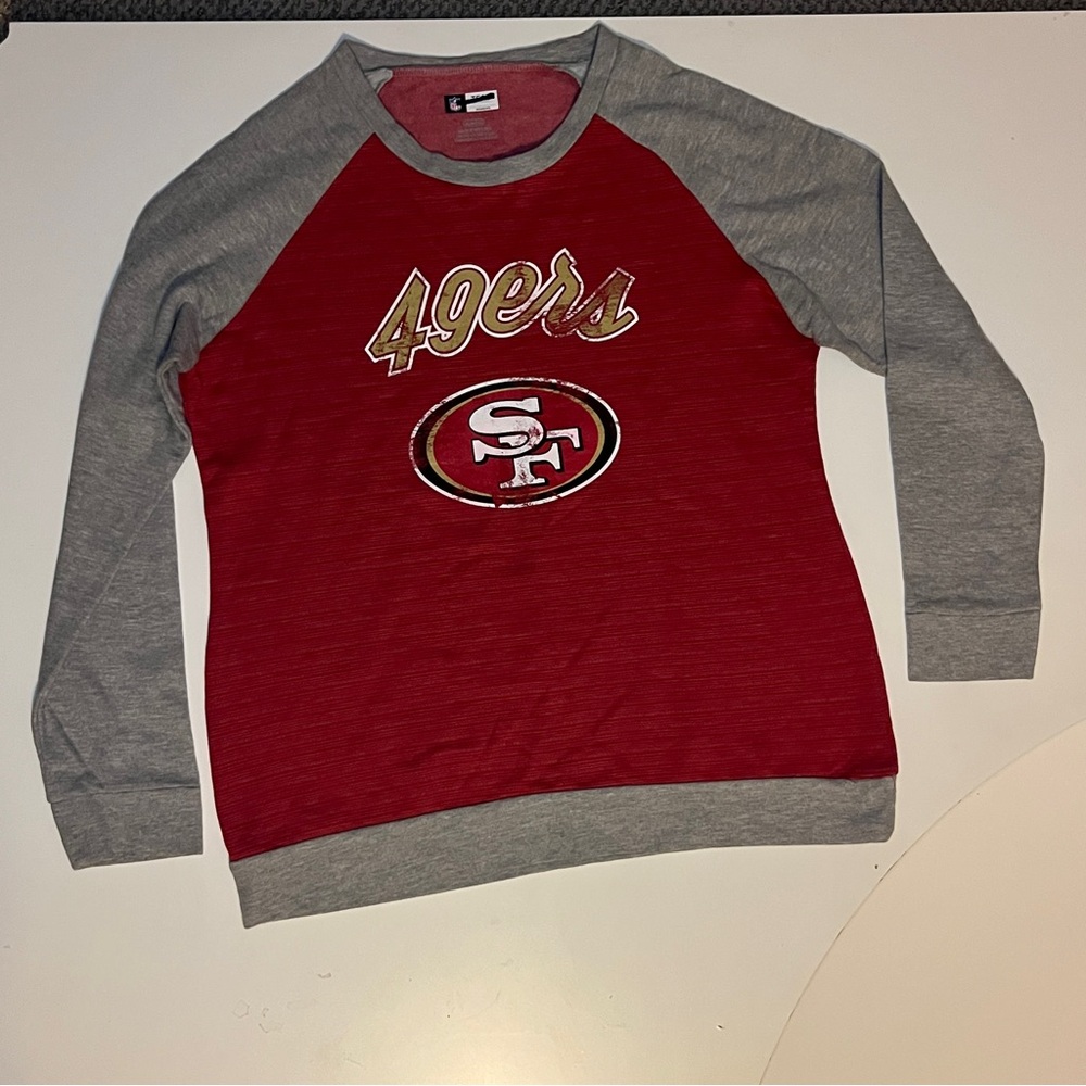 NFL San Francisco 49ers Football Women's Crewneck Sweater, Red & Gray, size XL